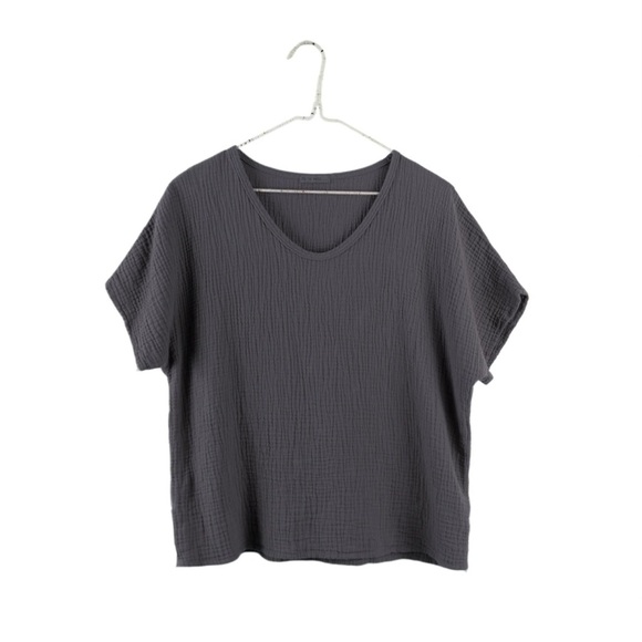 It Is Well Organic Gauze Short Sleeve Top Size Small Lagenlook Made In USA - Picture 3 of 11